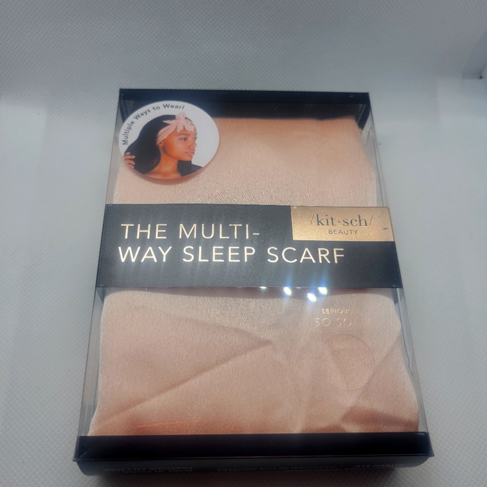 Beautiful Blush Pink Kitsch Beauty Satin Multi-way Sleep Scarf.